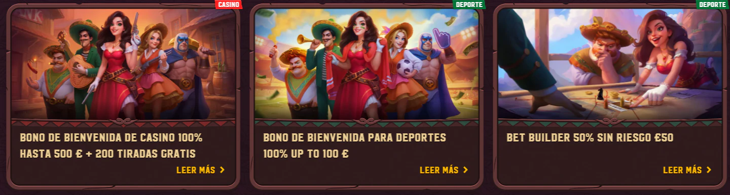 Promociones de bienvenida de 5 Gringos Casino para casino y apuestas deportivas